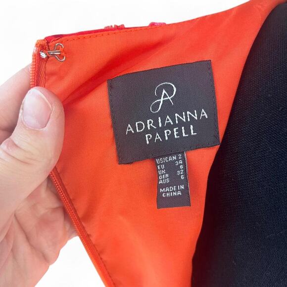 Adrianna Papell orange & pink floral pleated dress - Picture 6 of 6